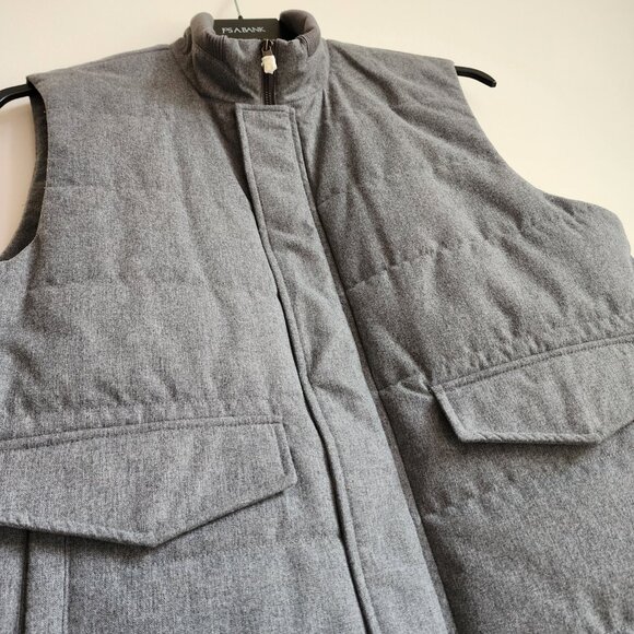 Large Gray Vest Coat Mens Jos A Bank New Tailored Fit Size L Nwt Zip Up Jacket - Picture 13 of 17
